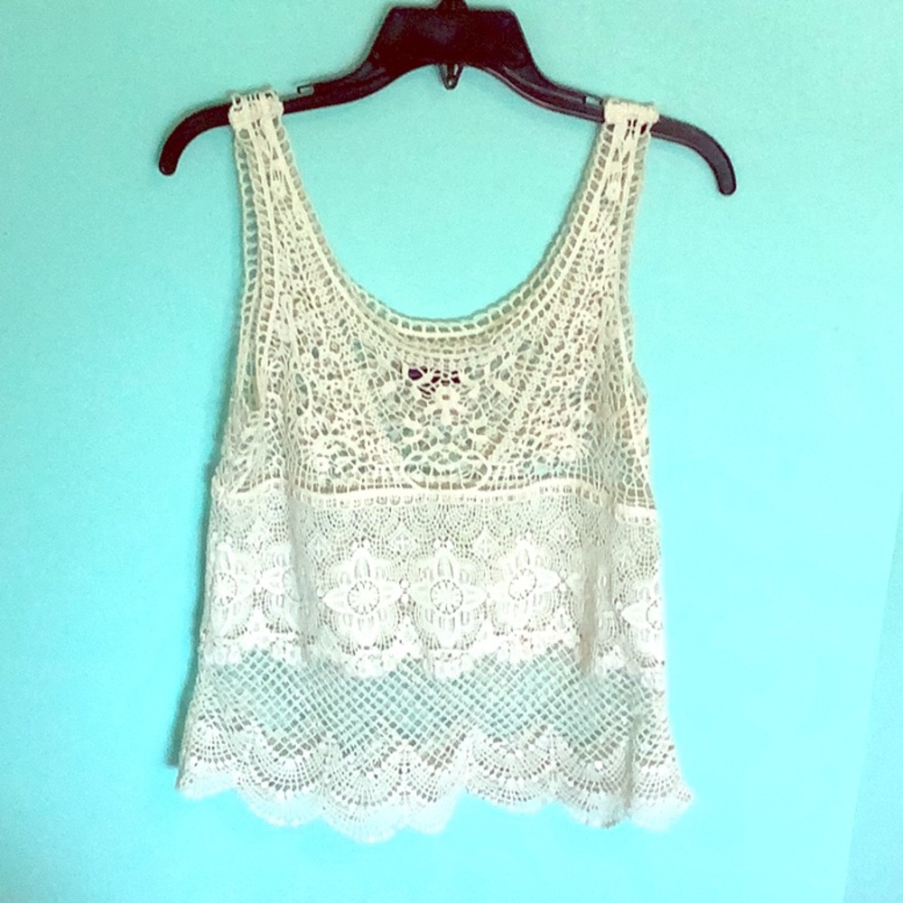 Lacey fall see-through tank